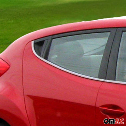 2012-2017 Hyundai Veloster Window Molding Trim Streamer Stainless Steel Silver 4 Pcs