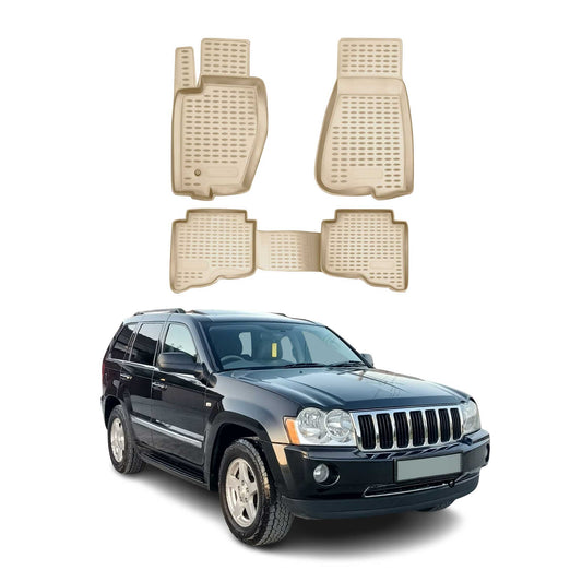 2005-2010 Jeep Grand Cherokee Floor Mats Liners Full Set All Weather Beige