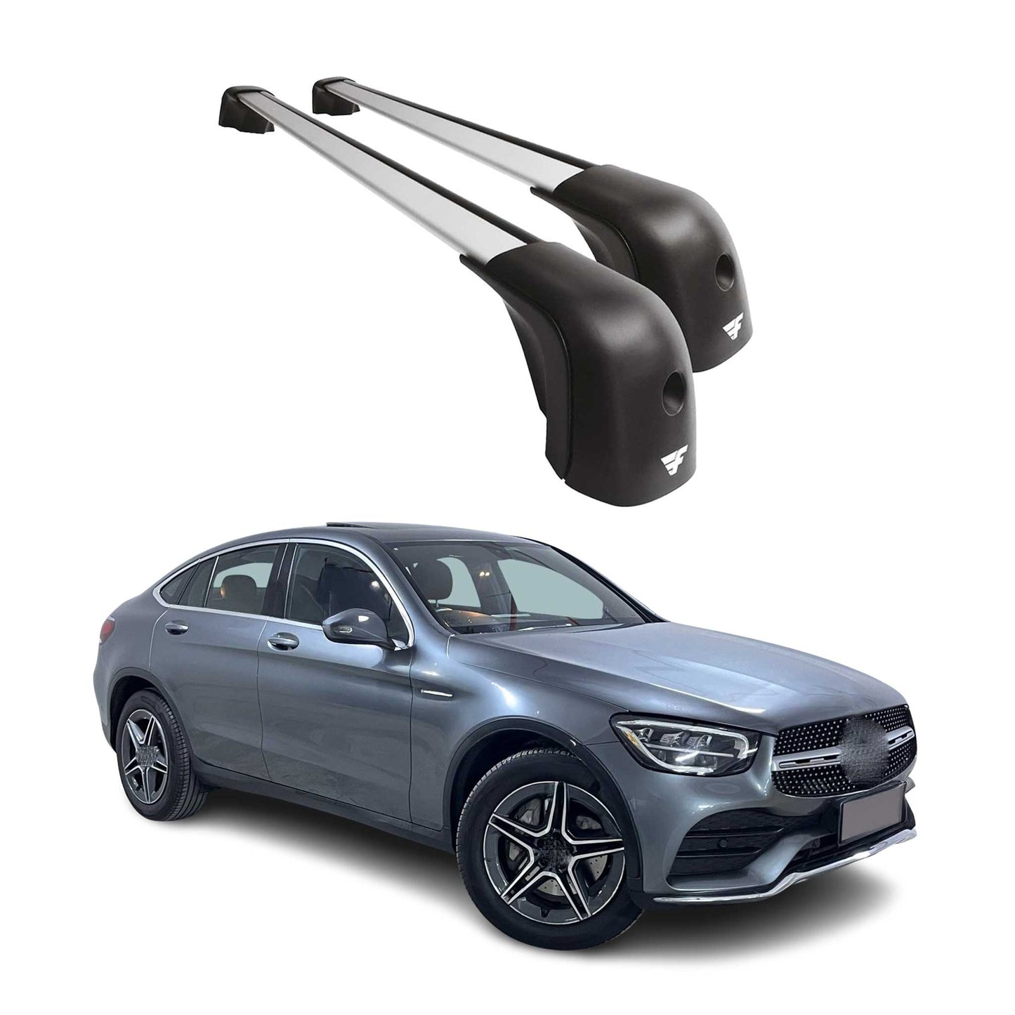 2016-2019 Mercedes GLC Class Coupe C253 Roof Racks Cross Bars Silver