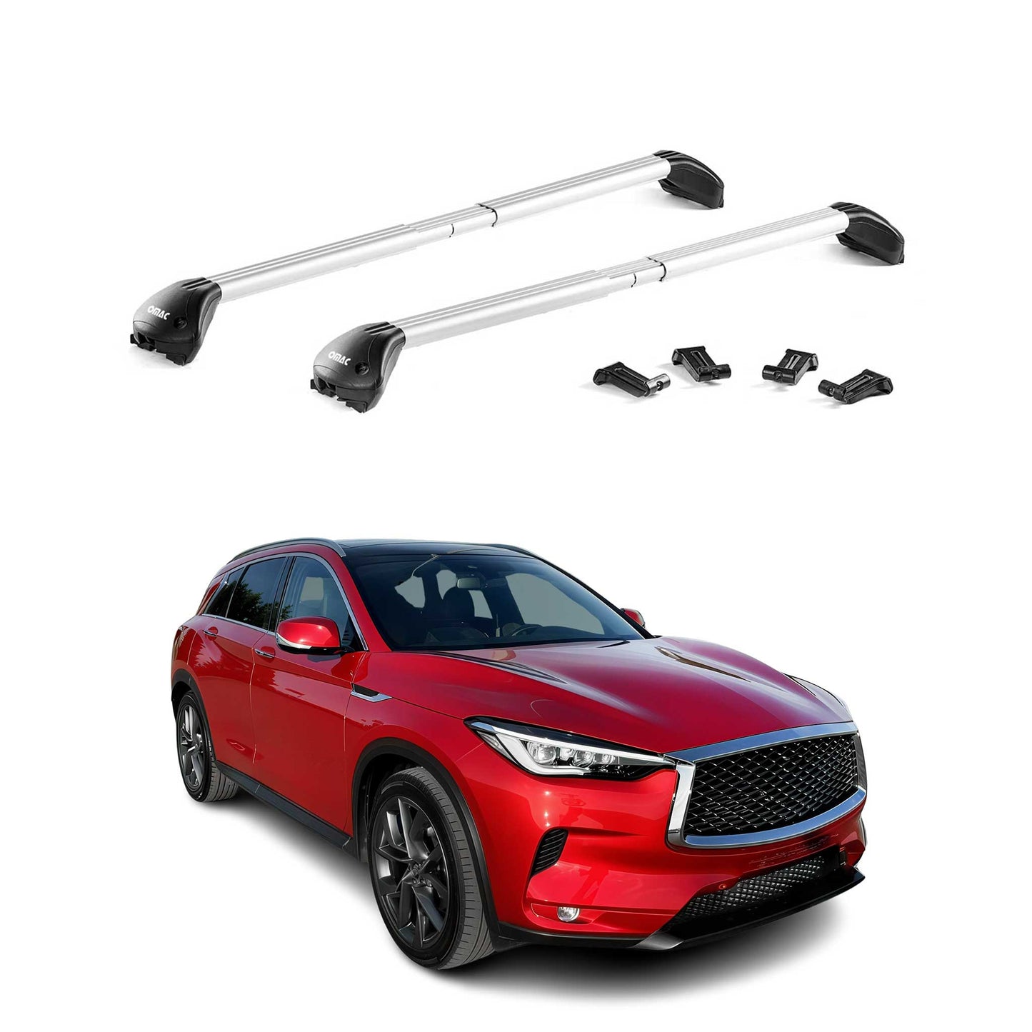 2019-2025 Infiniti QX50 Roof Rack Cross Bars Black Luggage Carrier 2 Pcs