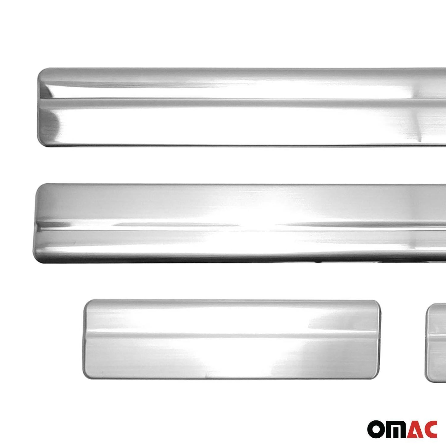 OMAC Door Sill Scuff Plate Scratch Protector for Ford Focus 2012-2018 Steel Silver 2608091N