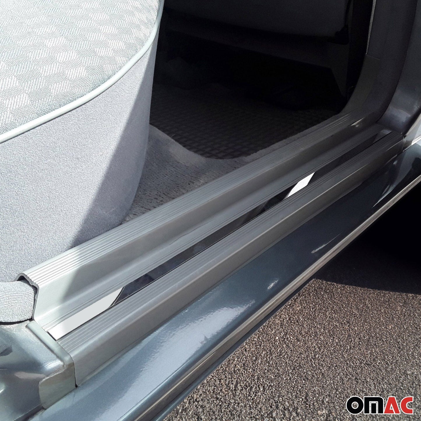 OMAC Door Sill Cover Decor Trim 8 Pcs Steel Fits Mercedes-Benz C-Class W202 1995-2001 4788DT091