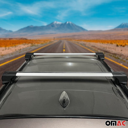 OMAC Alu Roof Racks Cross Bars Luggage Carrier for Fiat 500X 2016-2023 Gray 2Pcs '2006916