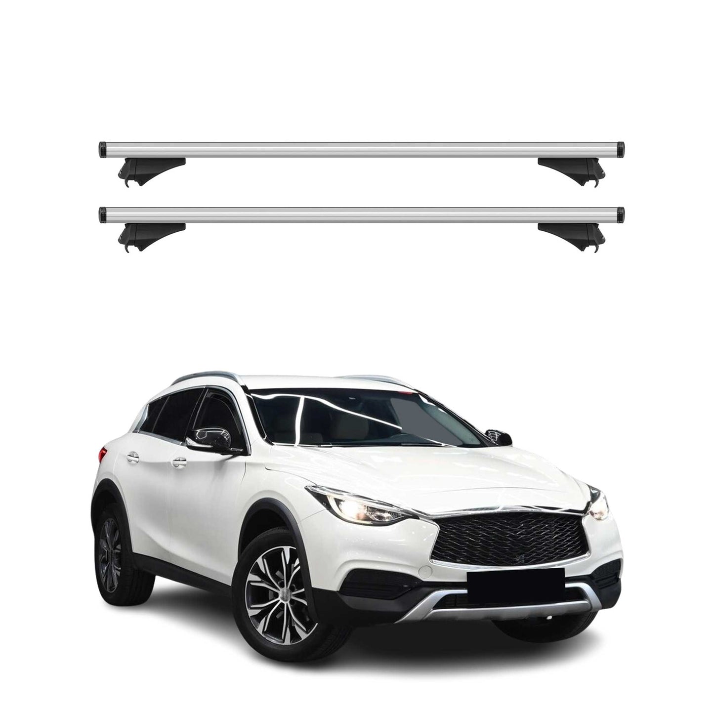 2017-2019 Infiniti Qx30 Roof Rack Cross Bars Silver