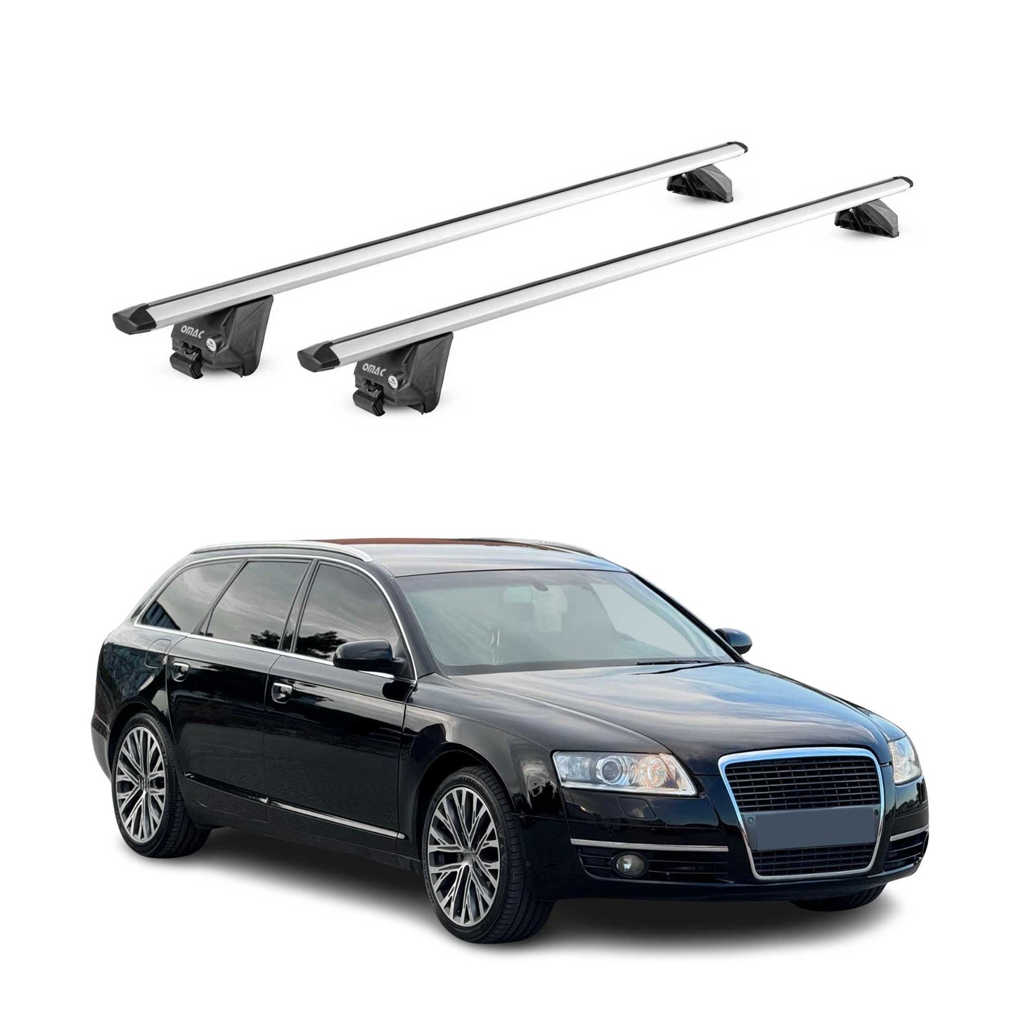 2006-2011 Audi A6 Avant Roof Rack Cross Bars Silver