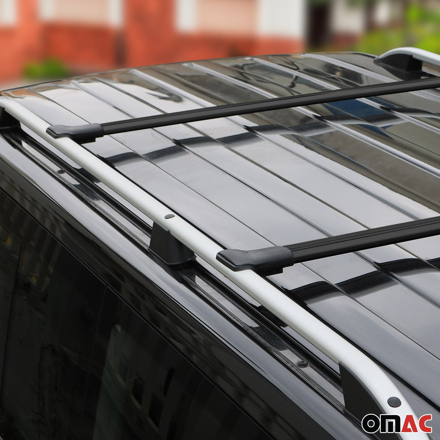 OMAC Roof Rack Cross Bars Luggage Carrier for Ford Ranger 2024 Aluminium Black 2Pcs G003378