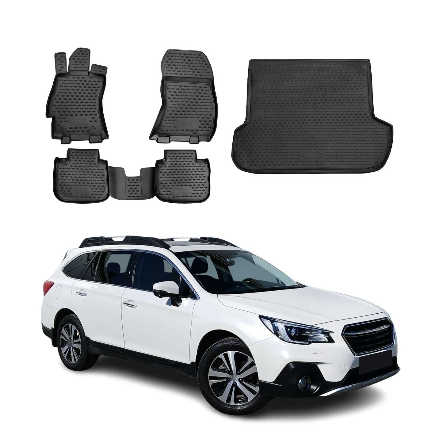 2015-2019 Subaru Outback Floor Mats & Cargo Liner Full Set All Weather Black