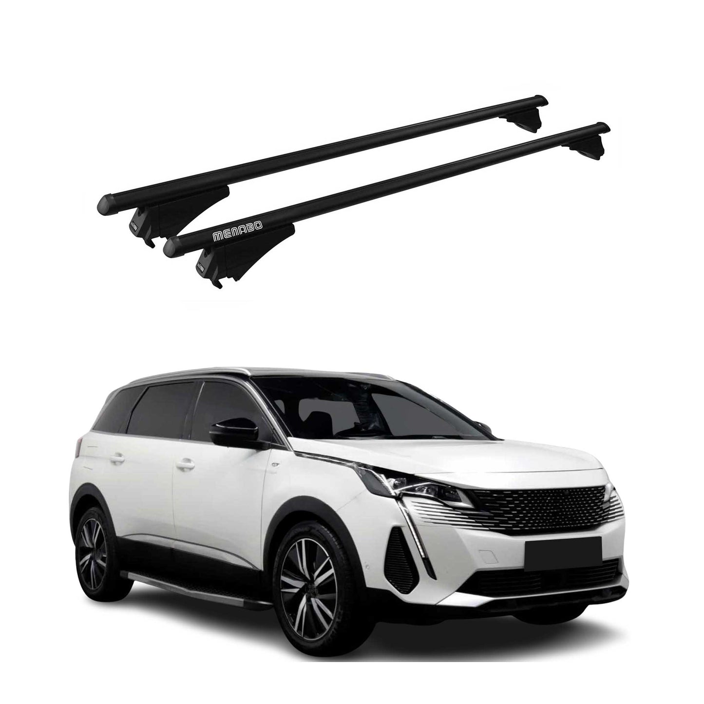2021-2024 Peugeot 5008 Roof Rack Cross Bars Black