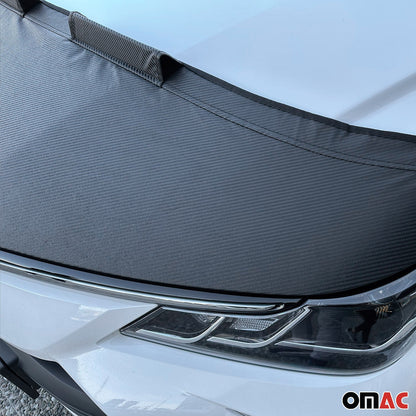 OMAC Car Bonnet Mask Hood Bra for Audi Q5 / Q5 PHEV / SQ5 2018-2024 Carbon Black 1 Pc 1113BSC4