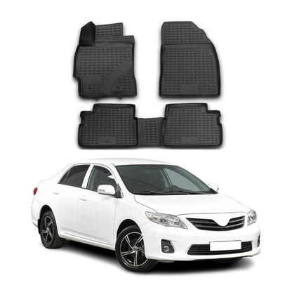 2009-2013 Toyota Corolla Floor Mats Liners Full Set All Weather Black