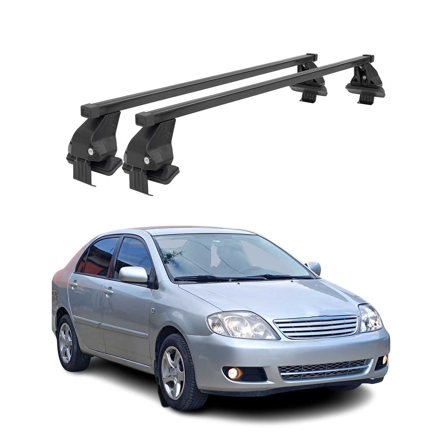 2003-2013 Toyota Corolla Sedan Roof Rack Cross Bars Black