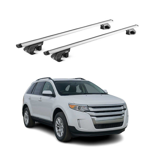 2007-2014 Ford Edge Roof Rack Cross Bars Silver Carrier 2 Pcs