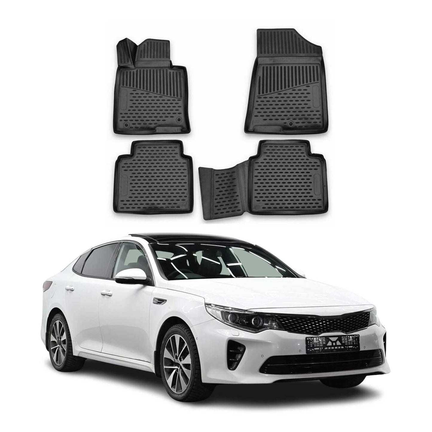 2016-2020 Kia Optima Floor Mats Liners Full Set All Weather Black