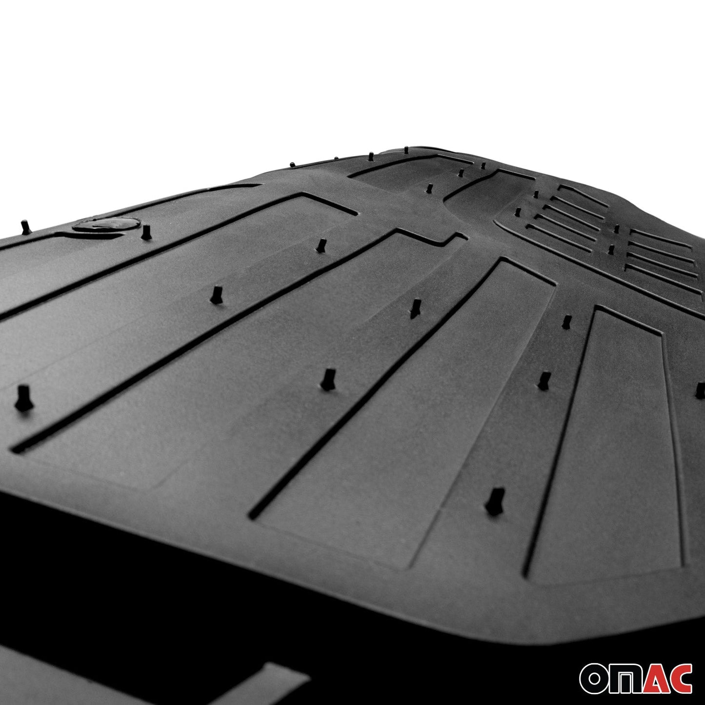 OMAC Trimmable Floor Mats Liner Waterproof for Tesla Cybertruck Rubber Black 4Pcs G003403