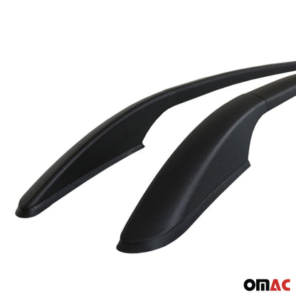 OMAC Roof Rack Side Rails Aluminium for VW Golf Mk6 2010-2014 Black 2 Pcs U012939