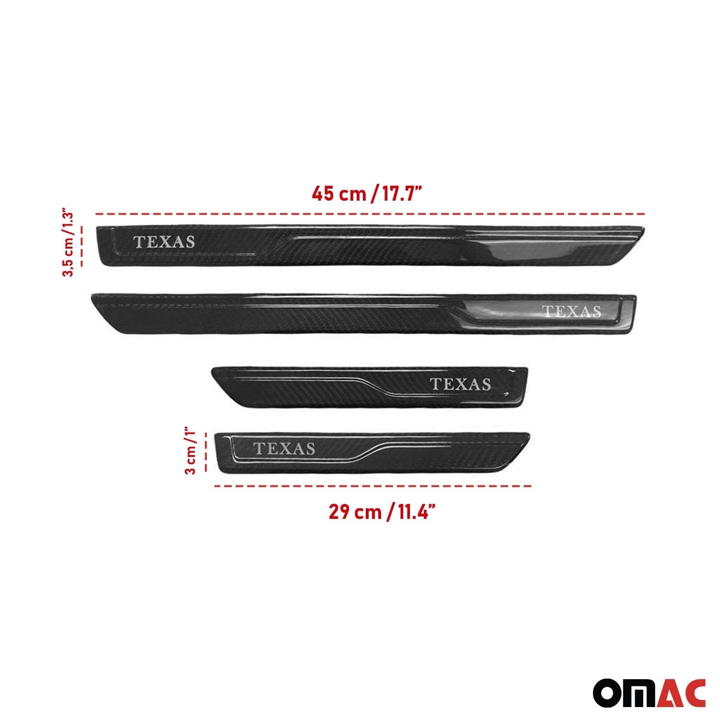 OMAC Door Sill Scuff Plate Scratch Protector for Mazda Carbon Fiber Black 4 Pcs U028278