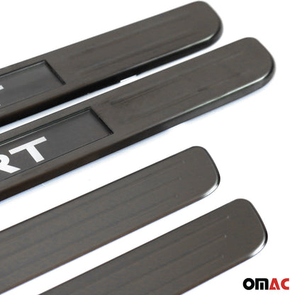 OMAC Door Sill Scuff Plate Illuminated for VW Tiguan 2018-2024 Brushed Steel Dark 7548090SBT4