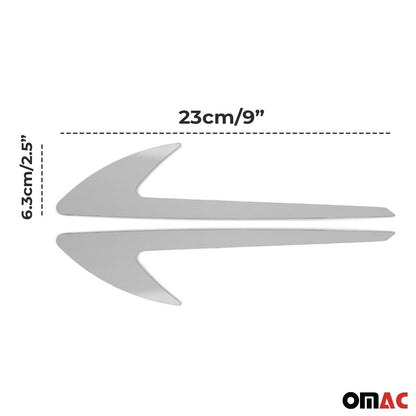 OMAC Side Door Molding Trim Decorative for Acura Stainless Steel Silver 2 Pcs U022332