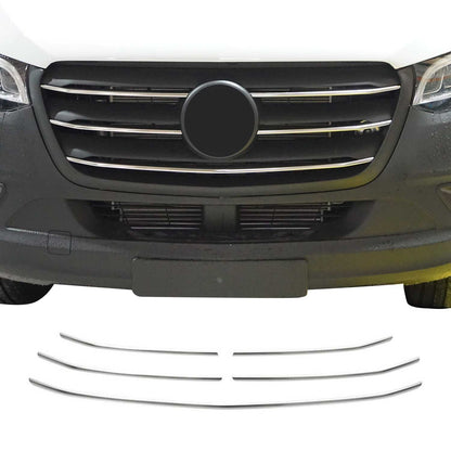 2019-2025 Mercedes Sprinter W907 910 Front Bumper Grill Trim Brushed Stainless Steel