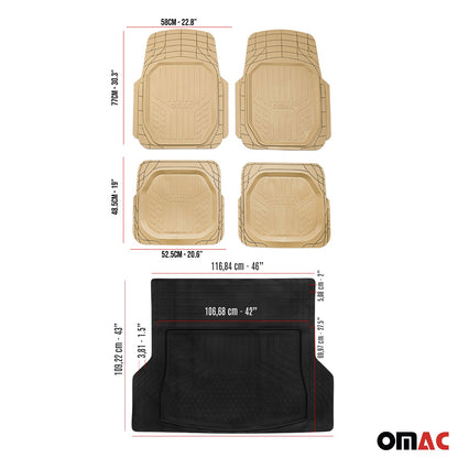 OMAC Floor Mats & Cargo Liners Semi Custom Universal for Cars SUV Beige