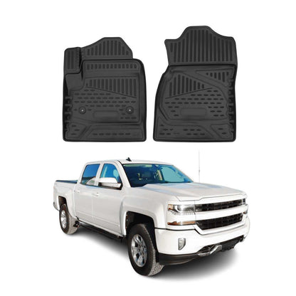 2014-2019 Chevrolet Silverado Crew Cab 1500/2500/3500 Floor Mats Liners Full Set All Weather