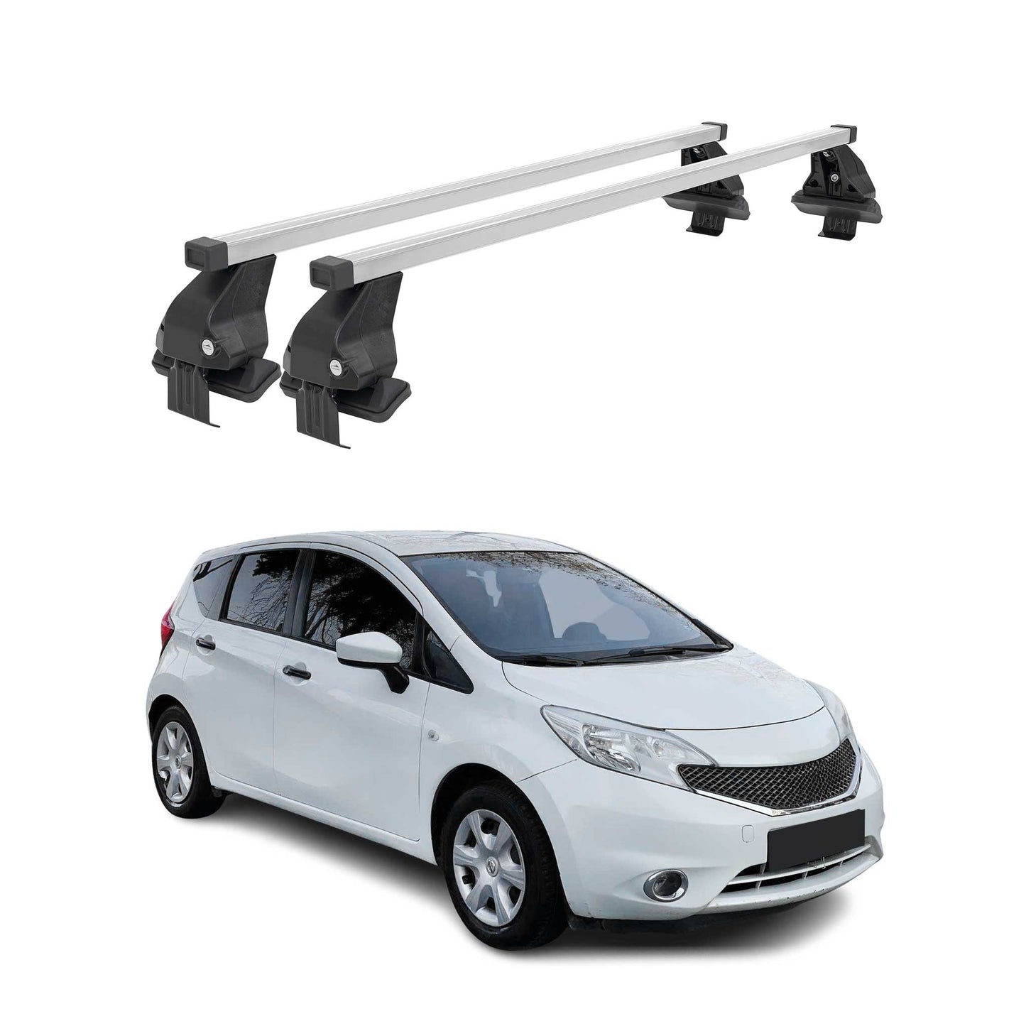 2012-2019 Nissan Versa Roof Rack Cross Bars Silver