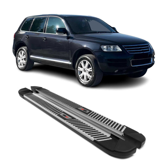 2010-2017 VW Touareg Running Boards Side Steps Silver & Black