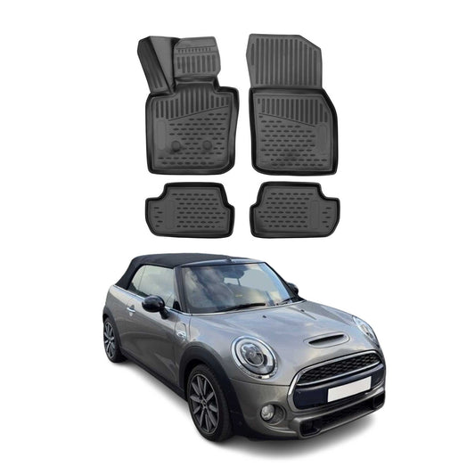2014-2024 Mini Cooper Hardtop Floor Mats Liners Full Set All Weather Black