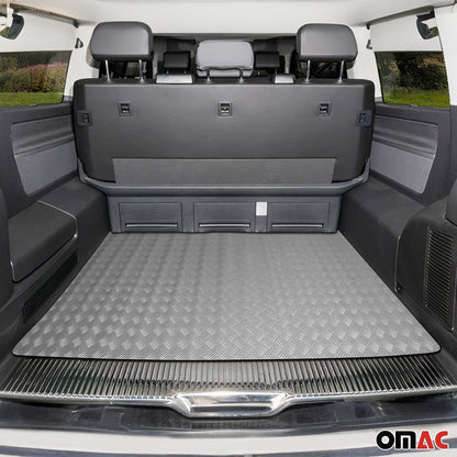 OMAC Rubber Flooring Mat Pickup Truck Bed Liner Trunk Mat Trimmable Black & Grey VRTG002422