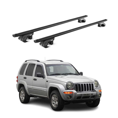 2002-2013 Jeep Cherokee Kj KK Roof Rack Cross Bars Black
