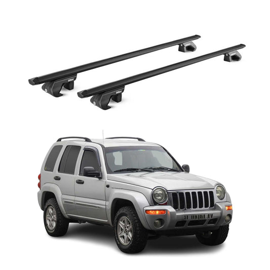 2002-2013 Jeep Cherokee Kj KK Roof Rack Cross Bars Black