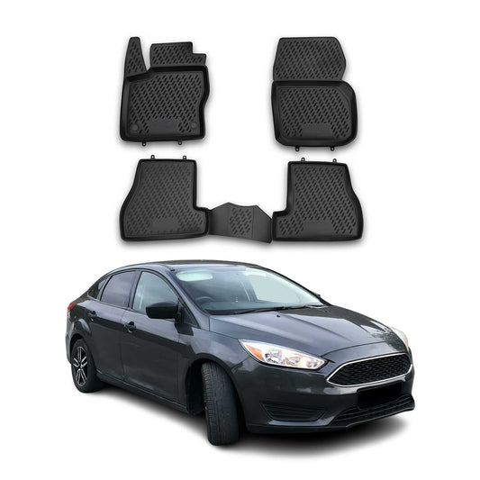 2012-2018 Ford Focus Floor Mats Liners Full Set All Weather Black