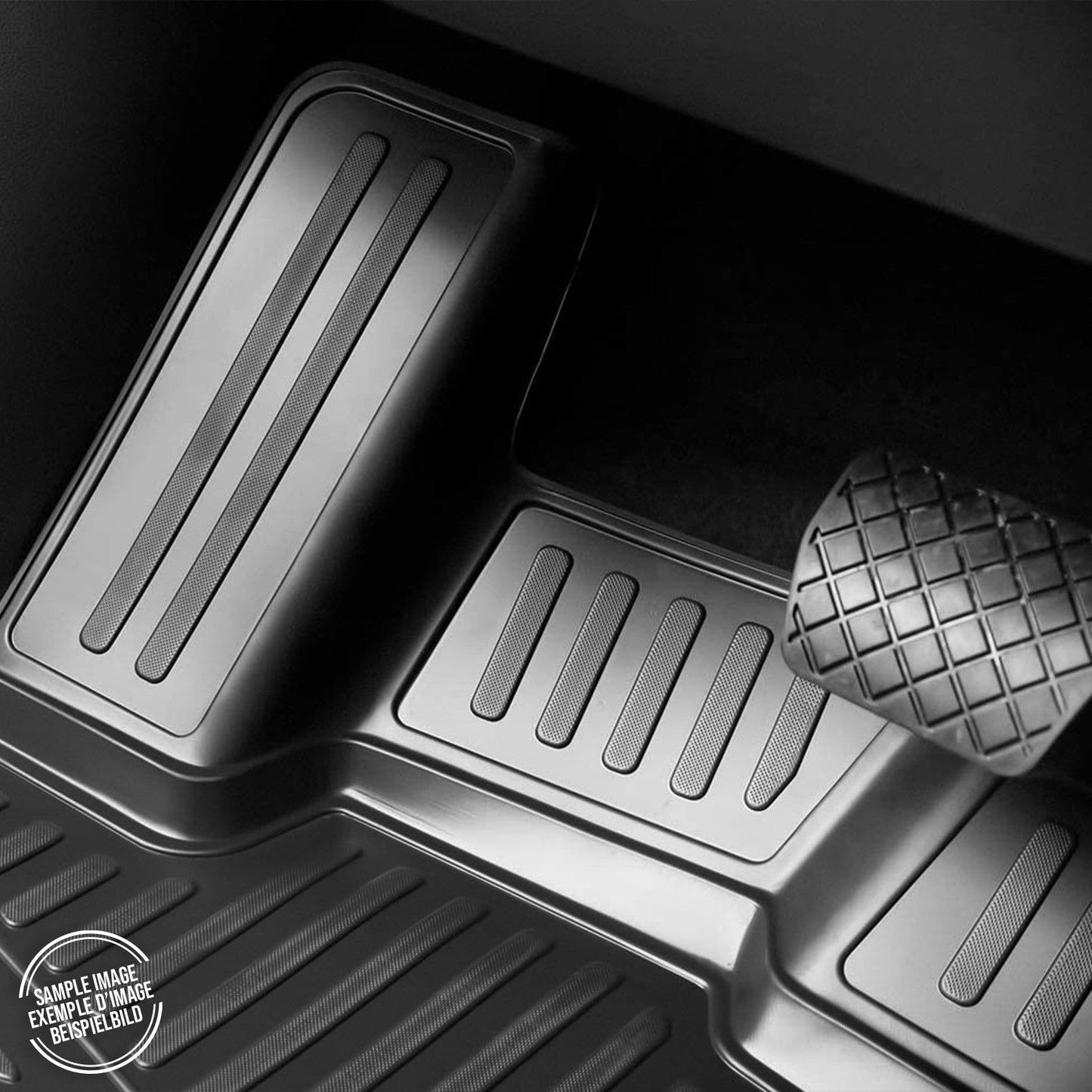 OMAC Floor Mats Liner for Hyundai Genesis 2009-2014 Sedan Black TPE All-Weather 3294444