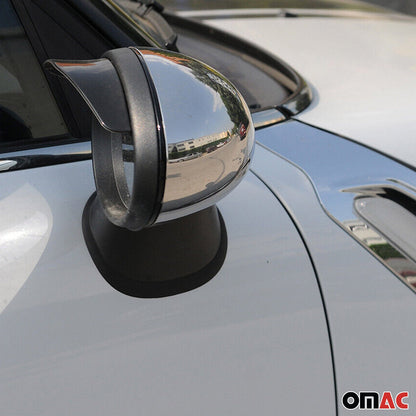 OMAC Side Mirror Cover Caps Fits Mini Cooper Clubman R55 2008-2014 Steel Silver 2 Pcs 4810111