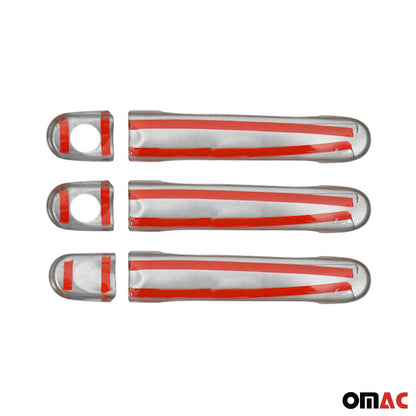 OMAC Car Door Handle Cover Protector for VW Caddy 2010-2015 Steel Chrome 2 Pcs '7530051