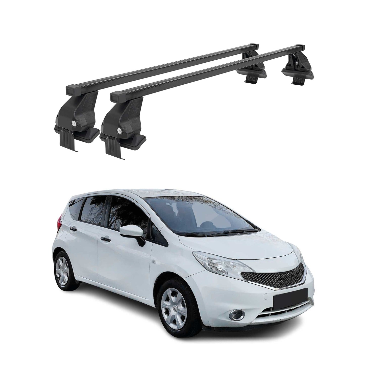 2012-2019 Nissan Versa Roof Rack Cross Bars Black