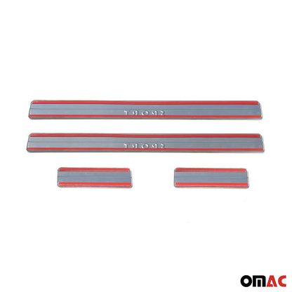 OMAC Door Sill Scuff Plate Scratch for Ford Fiesta 2011-2019 Hatchback Steel 4x 2614091S