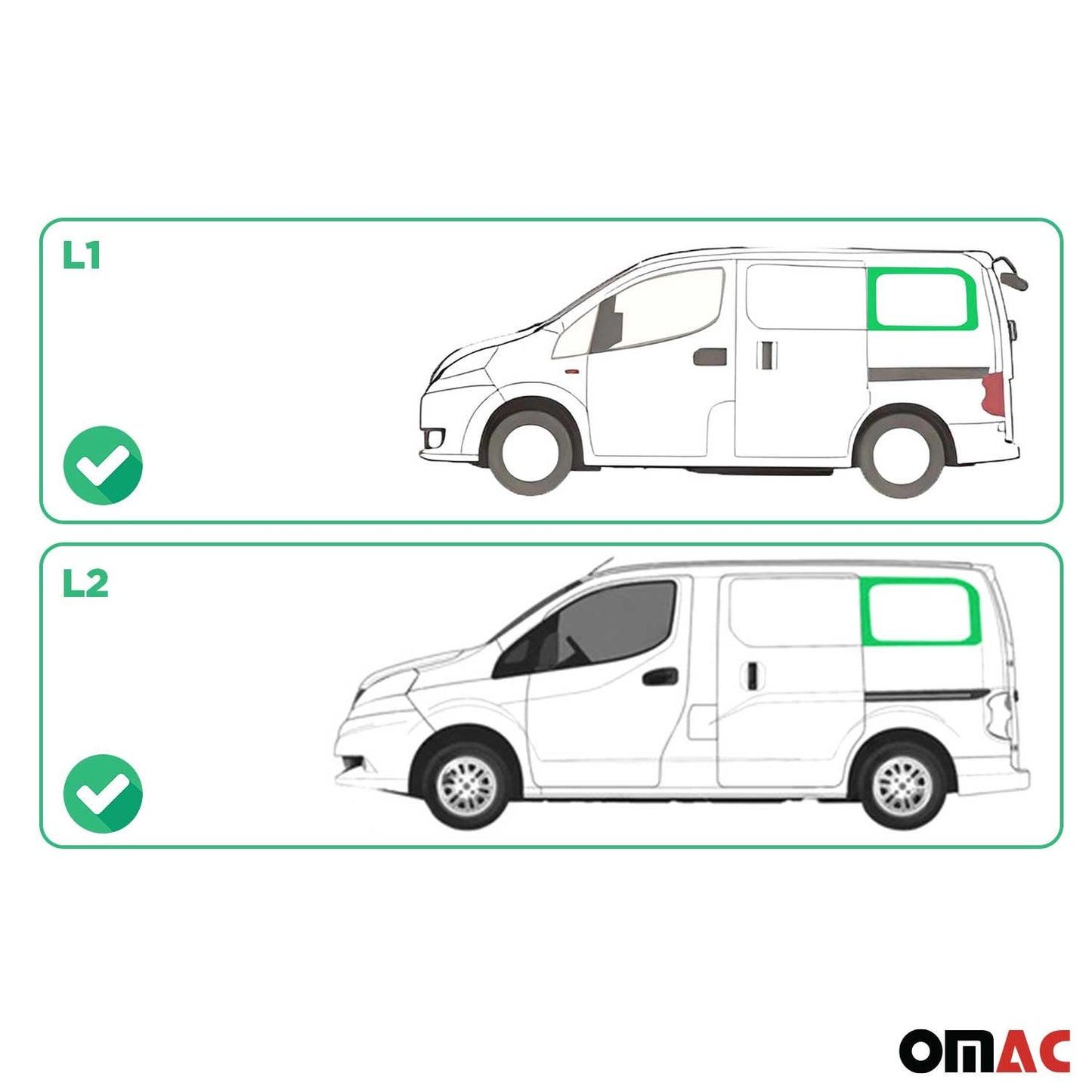 2013-2021 Nissan NV200 Window Glass Rear Left Side Black L1 Short
