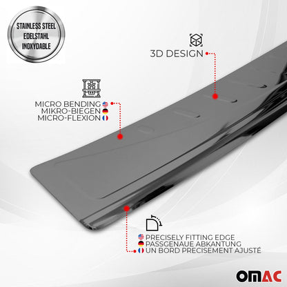 OMAC For Mercedes Metris 2016-2023 Dark Chrome Rear Bumper Guard Trunk Sill Protector 4733093B