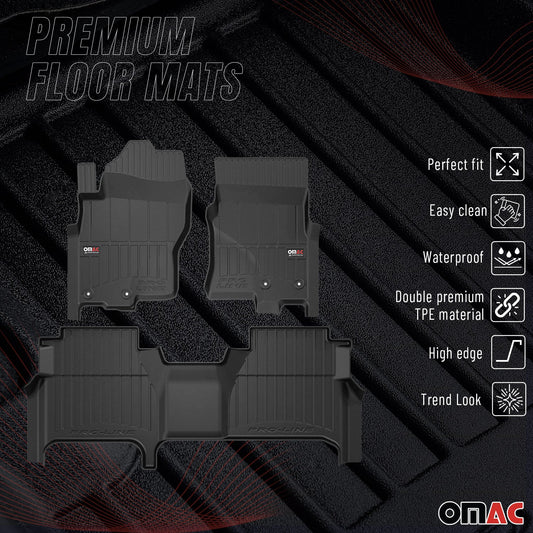 2022-2025 Nissan Frontier Crew Cab Premium Floor Mats Liners Full Set All Weather Heavy Duty