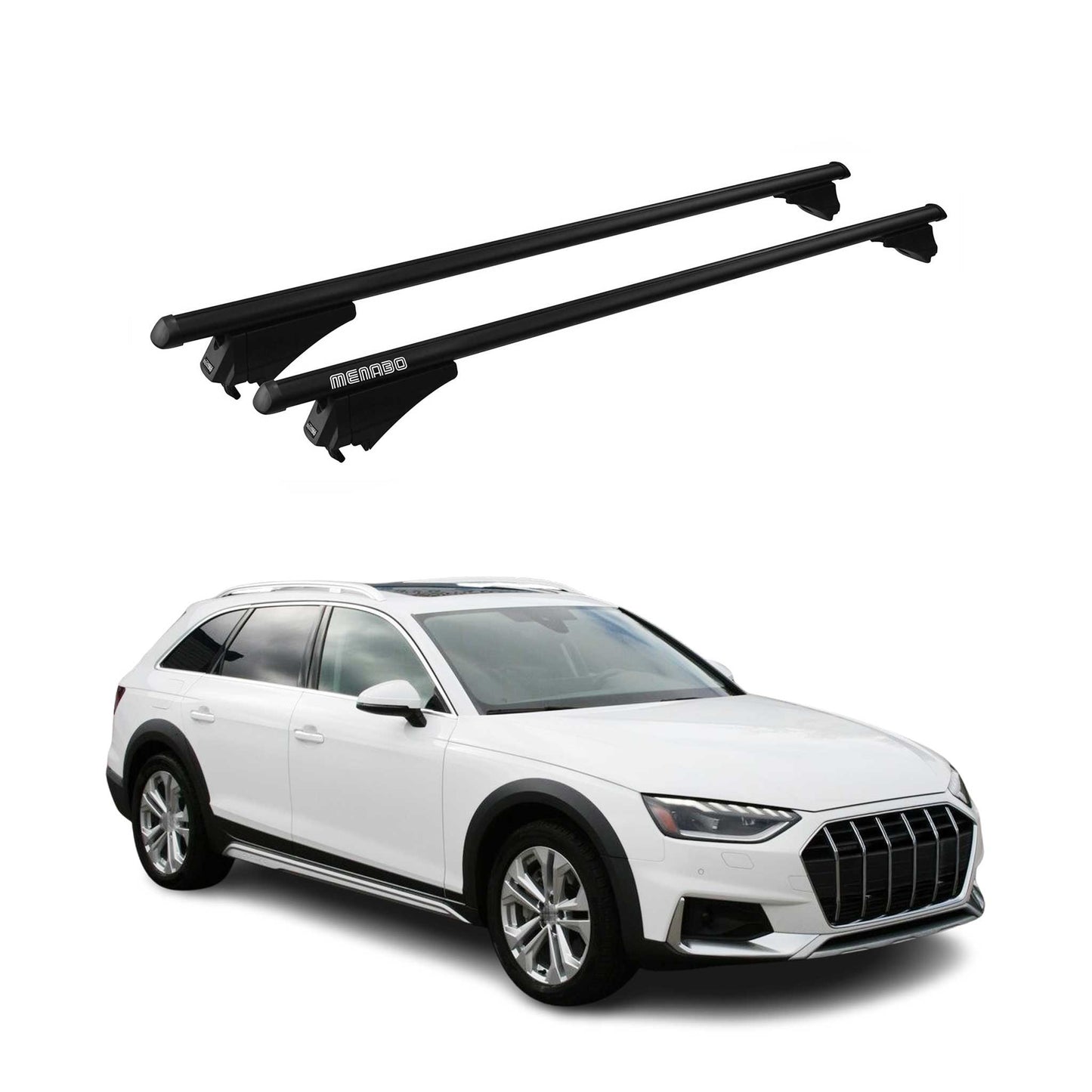 Roof Racks Cross Bars for Audi A4 B9 Avant Allroad 2017-2024 Black Aluminium 2x