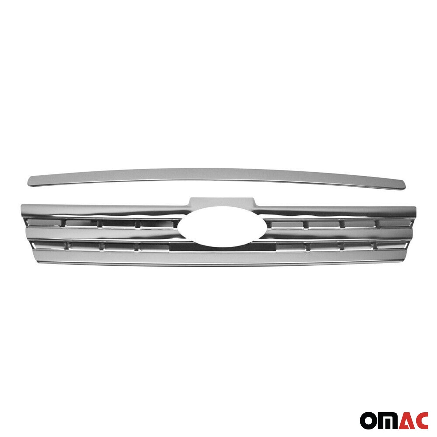 OMAC Front Bumper Grill Trim Chrome Set for Ford Transit Connect 2010-2013 Steel 4x G003331