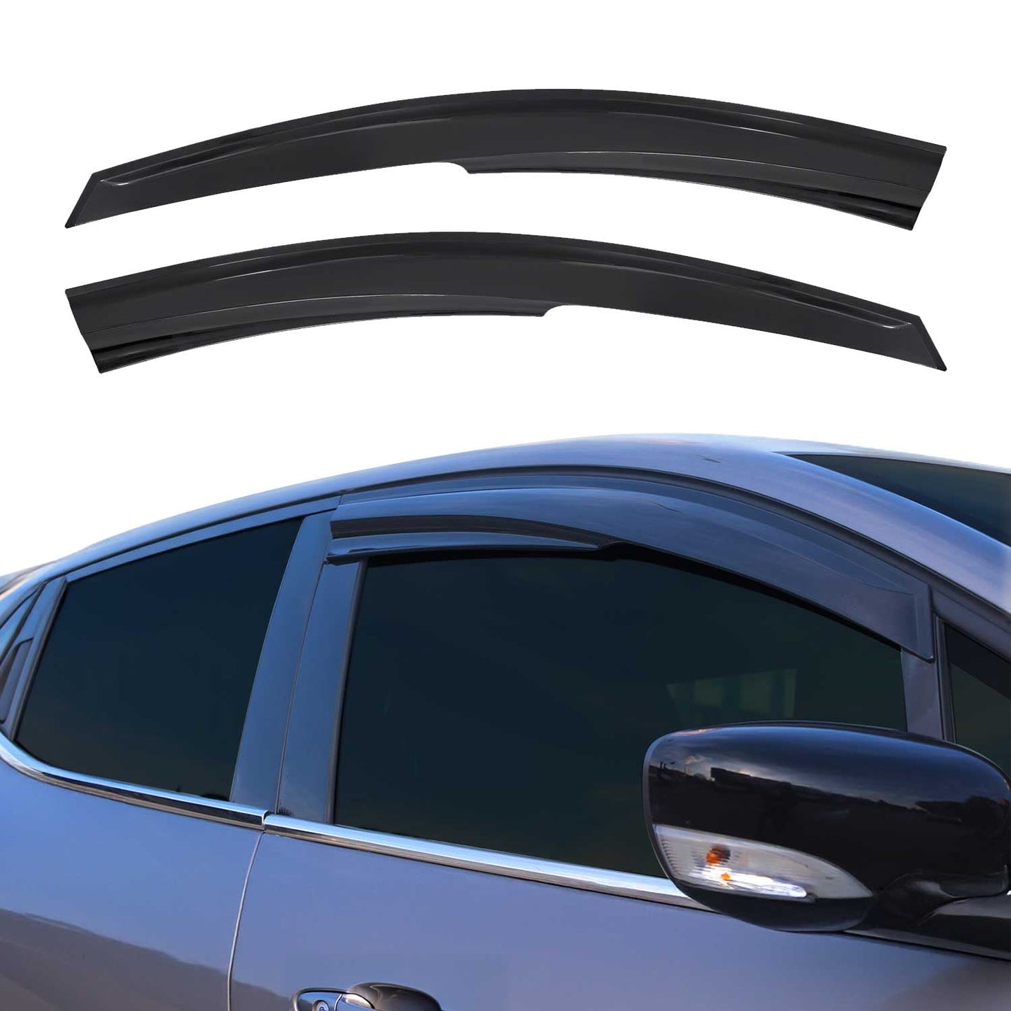 2006-2011 Hyundai Accent Sedan Window Visor Vent Rain Deflector 2Pcs Smoke