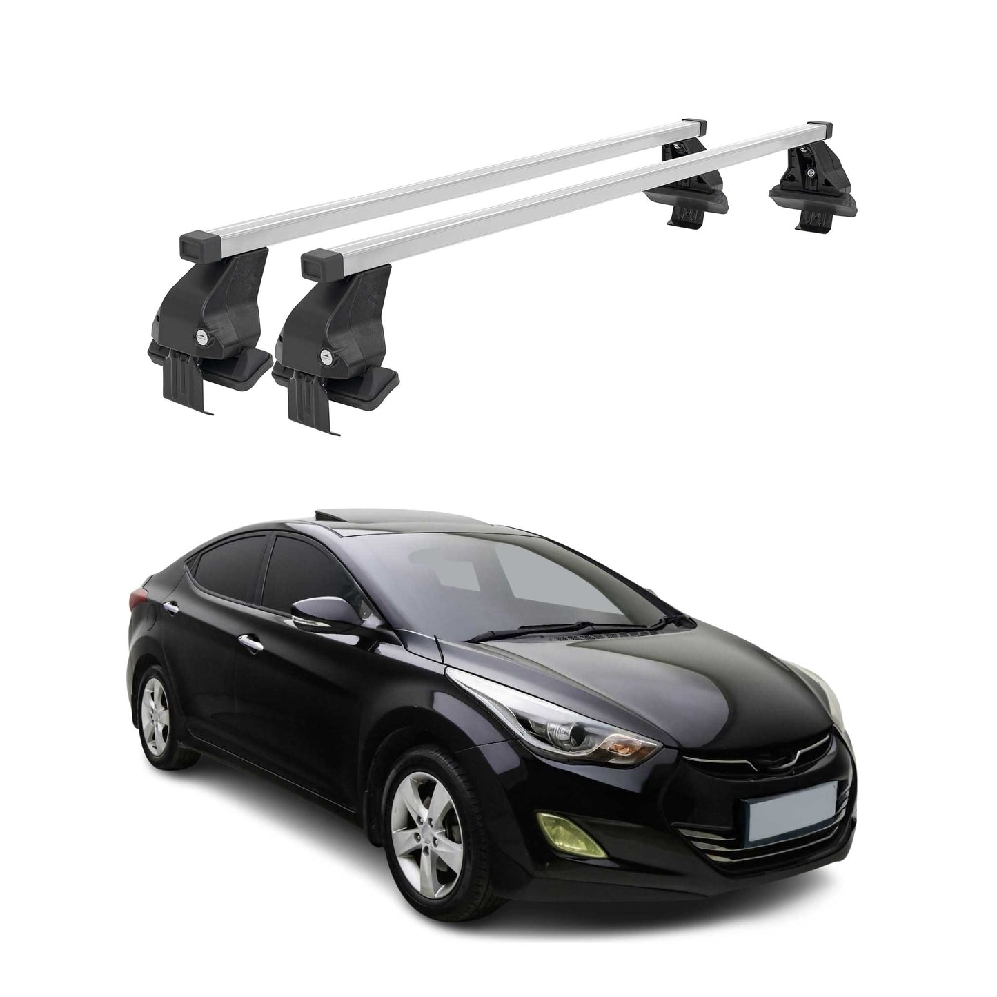 2011-2016 Hyundai Elantra Sedan Roof Rack Cross Bars Silver
