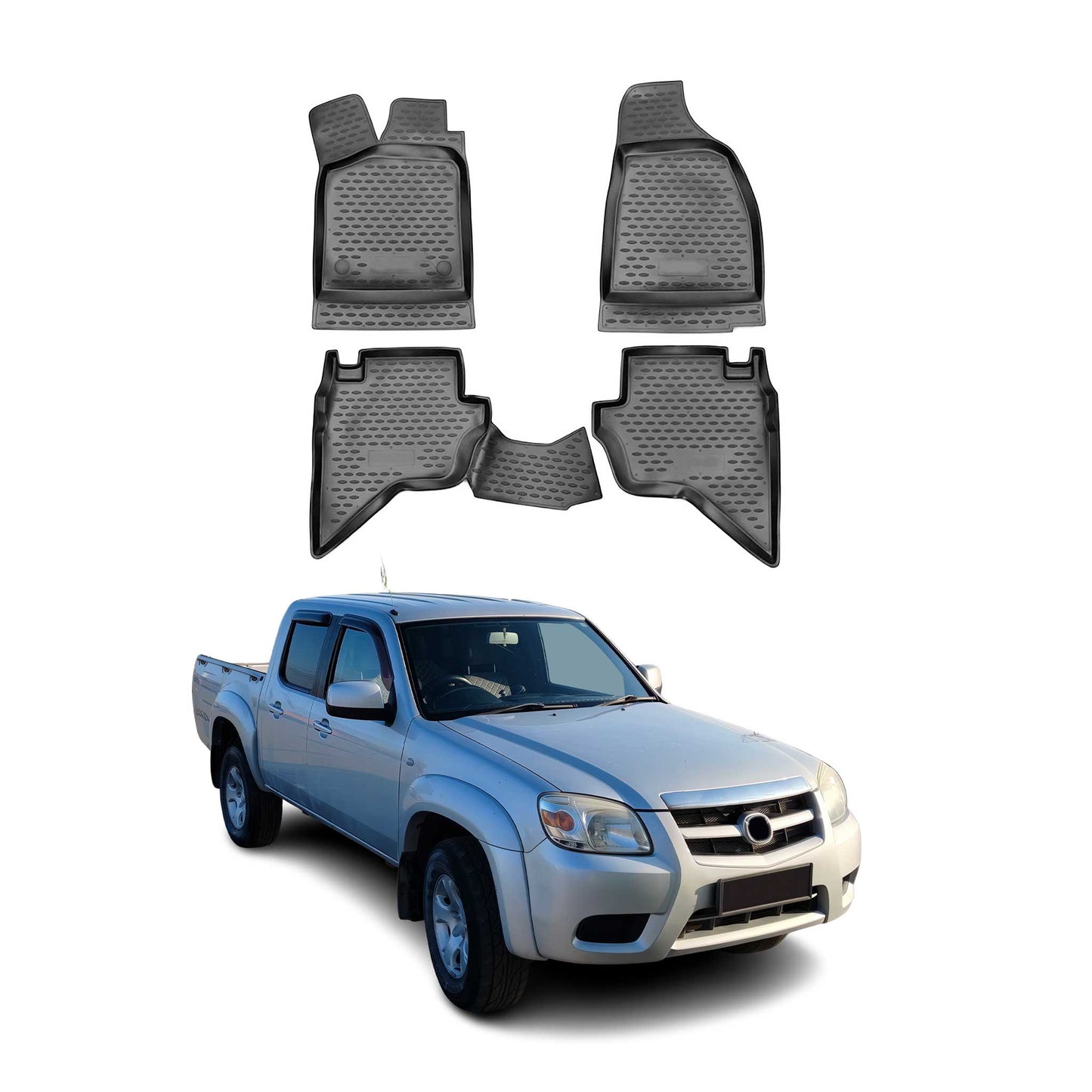 2006-2011 Mazda BT-50 Floor Mats Liners Full Set All Weather Black