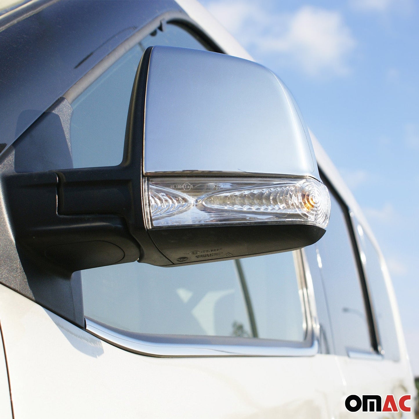 OMAC Mirror Cover Caps & Door Sill Covers Chrome Set for RAM ProMaster City 2015-2022 G003322