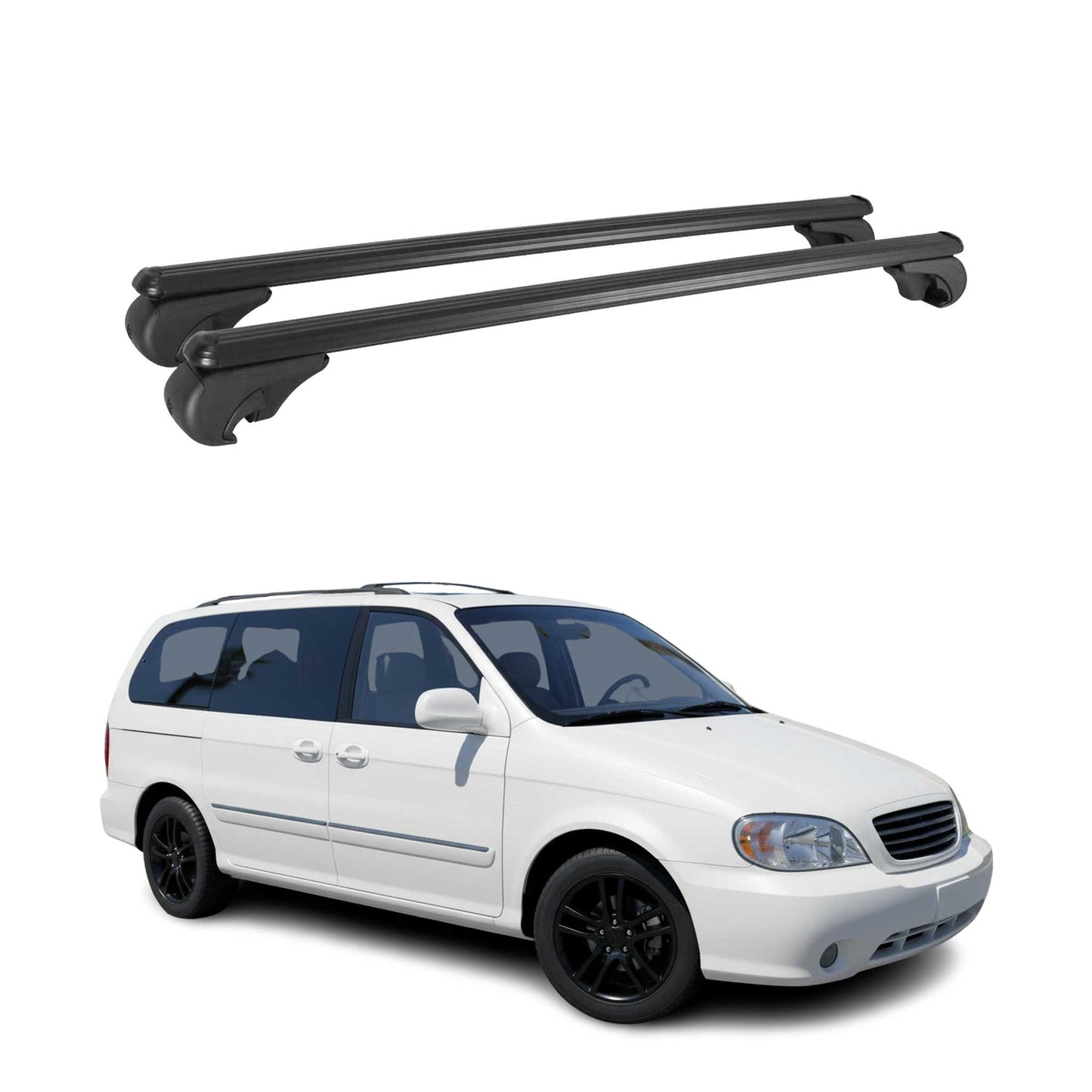 2002-2014 Kia Sedona Roof Rack Cross Bars Black