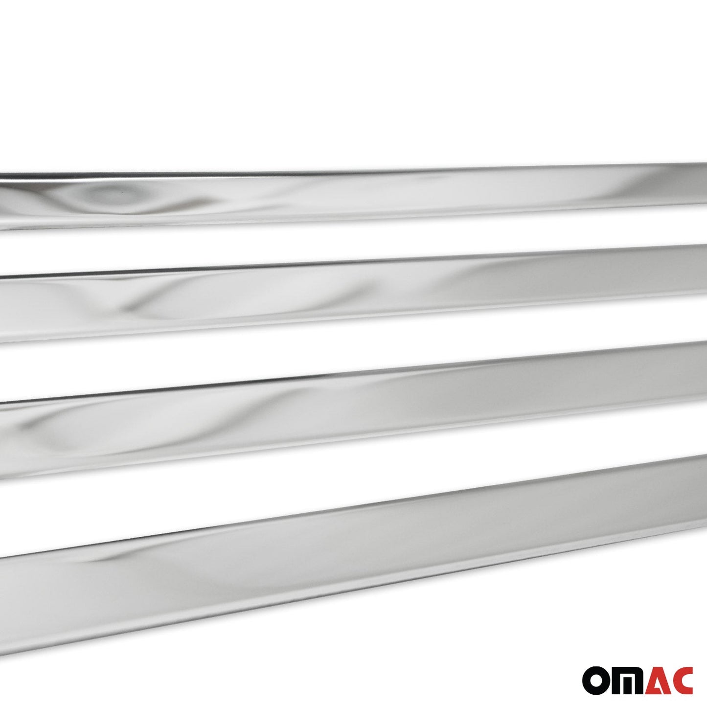 OMAC Side Door Molding Trim Skirt Garnish for Hyundai i20 2014-2020 Steel Silver 2Pcs 3241131