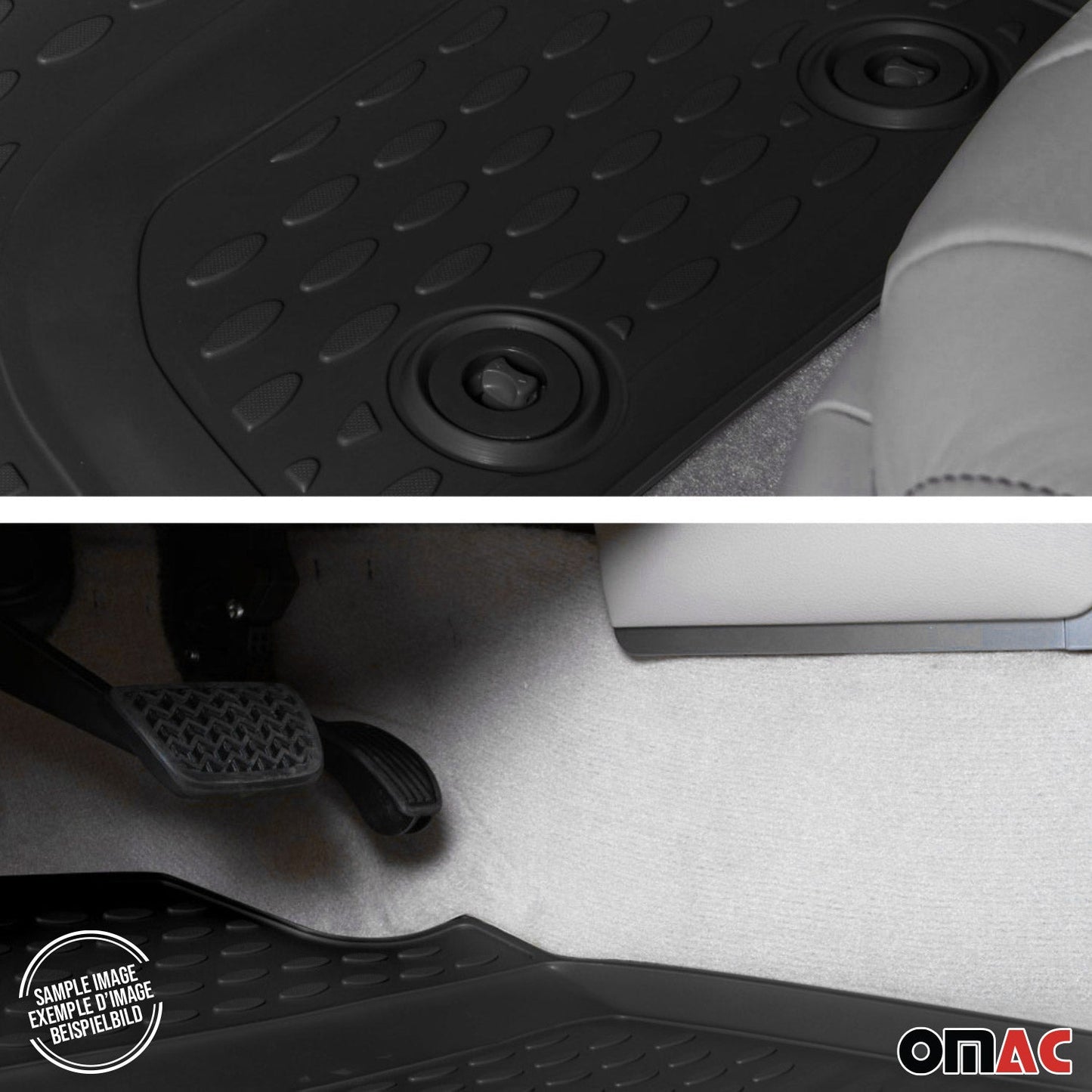 OMAC Floor Mats Liner for Hyundai Genesis 2009-2014 Sedan Black TPE All-Weather 3294444