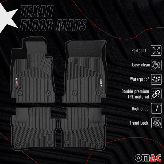 2016-2020 Cadillac CT6 Premium Floor Mats Liners First and Second Row Set Black